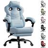 LUCKRACER sedia da gioco, sedia da ufficio con braccioli collegati, cuscino in memory foam, angolo di inclinazione di 90-155° e poggiapiedi, tessuto funzionale e resistente