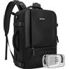 NUMADA - Zaino Ryanair 40x20x25 cm (20L) con Scomparti Multipli e Adattabilità Alla Maniglia Della Valigia. Zaino da viaggio porta PC con Scomparto per le Scarpe e Porta di ricarica USB | Nero