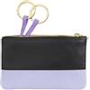 DUDU Astuccio portachiavi colorato in pelle uomo donna formato bustina con zip Black_lavender