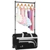 CYUREAY Borsa da ballo con appendiabiti, grande borsa da ballo con ruote, per ballerine, ragazze, donne, pieghevole, borsa da viaggio per danza, Grigio-23 Senza Tende, alla moda