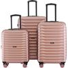 NPLE KRYPTON Set 3 Trolley Rigidi Espandibili ABS Premium 55/66/76 cm - Valigie con TSA, 4 Doppie Ruote 360°, Bagaglio a Mano, Manico Telescopico e Organizer Interno -Rosa
