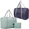 Fatiya Borsone da viaggio pieghevole, impermeabile e leggero, ideale per sport, palestra, vacanze azzurro, blu scuro. medium