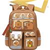 Generico Zaino Scolastico Capibara,Zaino Scolastico Capibara - Trolley Casual Stampa Cartoon per Festa Campeggio Uscite Compleanno Bambini Ragazzi Outdoor Ragazze Ragazzi
