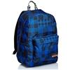 Seven Zaino Americano ISCHOOLPACK - CHECK, Blu, Mono Scomparto, Tasca frontale, Power Bank Integrato, Per bambini e ragazzi, Adulti, Scuola e tempo libero