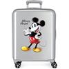 Disney Valigia cabina Disney 100 Mickey Joyful Grey 40x55x20 cm ABS rigido Lucchetto TSA integrato 38,4L 2 kg 4 doppie ruote bagaglio a mano