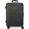 Pepe Jeans Cromwell Valigia media nera 46x65x23 cm ABS rigido Chiusura laterale a combinazione 56L 3,22 kg 4 ruote