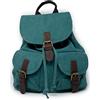 Emila Zaino verde in tela canvas vintage zainetto sportivo da uomo donna jeans escursionismo viaggio moto scuola università gita grande capiente tessuto montagna Verde petrolio