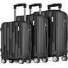 POSH Set di valigie rigide 3 pezzi in ABS - Grande 75 cm, Media 65 cm e Piccola 55 cm- Set da viaggio con lucchetto a combinazione - Ruote girevoli a 360° con scorrimento fluido