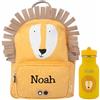 upstitch studio Trixie - Set con zaino e borraccia per bambini, zaino per l'asilo, personalizzabile con nome (motivo leone, set con zaino Big + borraccia da 350 ml)