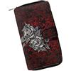 Dajingkj Portafogli da donna, grande capacità, da viaggio, organizer portafogli, portafogli, con cerniera, multifunzione, con cerniera, portafogli, Rosa gotica, 19 cm x 11 cm x 3.3 cm, Casual