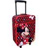 CARTOON Trolley da viaggio in tessuto Minnie Disney per bambini valigia 52 x 33 x 17 cm con due ruote e manico allungabile