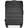 WITTCHEN Valigia Media Trolley Valigia Rigida in ABS Valigia Bagaglio Valigie con 4 Ruote Serratura a combinazione Maniglia telescopica Globe Line Nero Ryanair/ITA Airways/easyJet