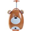 BERTOO Valigia da viaggio per bambini Orso 25L, design simpatico a forma di orso con orecchie di peluche, bagaglio rigido leggero in ABS+PC, marrone