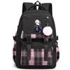LKY STAR Unisex Blue Lock Zaino con Ciondolo in Peluche e Distintivo Carino Donna Ragazze Grande Capacità per la Scuola Viaggio Casual Backpack per Studenti