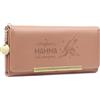 kaululu Portafoglio Personalizzato da Donna con Foto e Nome Portafoglio in Pelle PU con Scomparto Monete con Cerniera per Mamma, Nonna Regalo Festa della Mamma (B-Rosa)