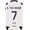 NoBoringSuitcases.com Valigia Bagaglio a Mano, Trolley, 55x40x20 cm, Personalizzabile, 10 kg (Calcio - Maglie gara away Italia 2022 - Bianco)