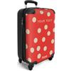 NoBoringSuitcases.com® Trolley Bagaglio a Mano 55x40x20, Bagaglio da 10 kg con Ruote, Valigia Rigida Leggera, Trolley Cabina con Motivo a Pois in 6 Colori, Valigia per Aereo