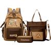 Nankoyal Zaino Scolastico Capibara - Borsa Scolastica Carina con Astuccio e Borsa Shopper | Zaino ed Estetico per Computer Portatile di Studenti e Bambini Uso Quotidiano