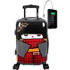 TOKYOTO - Valigia Da Cabina Divertente Per Bambini Adolescenti Ragazze E Fans Di Bambole Kokeshi Giapponesi Bagaglio A Mano Con USB 55x40x20 cm | Trolley 55x35x20 Valigia Rigida 10 Kg Japan Doll