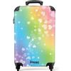 NoBoringSuitcases.com Trolley Valigia Bambini Bagaglio a Mano 55x40x20 cm - Cuori Fluttuanti Arcobaleno