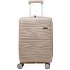 Pierre Cardin - Valigia Trolley rigido con rotelle girevoli 55x38x20 (Kaki)