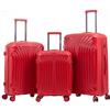 R.Leone Valigia da 1 Fino a Set 3 Bagaglio a mano 55x40x20 Ryanair, Medio, Grande Ultra Strong Antiurto Resistente Trolley rigido leggero 8 ruote in Polipropilene 8812 (Rosso, Set 3 Pezzi S M L)