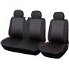 HATSVTGR Coprisedili Coprisedile Auto 1+2 Per Transit Custom(Nero ROSSO)