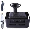 Mtanlo Silenziatore di scarico per Honda GX120 GX160 GX200 168F 4HP 5.5 HP 6.5HP Motore,Kit silenziatore Scarico con Candela di Avviamento Tappo Candela Spaccatura F6TC