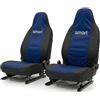 Auto Accessori Lupex - Coprisedili Compatibili con Smart Fortwo - Made in Italy, Anteriori con Poggiatesta Integrato, Tessuto PU + Poliestere, Compatibili Airbag (Blu Scuro)