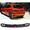 LohxA Labbro dello spoiler del diffusore posteriore del paraurti posteriore dell'auto per Peugeot 208 Hatchback, ABS, argento/nero,all black