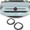 DIYUCAR Anello decorativo per logo anteriore e posteriore per auto, compatibile con Fiat 500 2016-2025, copertura per telaio del badge anteriore e posteriore, accessori esterni per cofano (nero opaco)