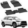 Sahler Tappetini per auto compatibili con Toyota Corolla Cross 2020-2026 | 4.5D Premium TPE gomma antiscivolo tappetini in gomma impermeabile auto tappetino nero