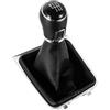 UTONGMU Pomello Cambio Pomello del Cambio in Pelle per Auto con Copertura Bagagliaio della Ghetta per VW per Golf 7 per MK7 GTI GTD R 2013-2017 LHD(6 Speed Black Line)