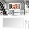 Shengxi Specchio Cosmetico Auto, Universale Portatile Specchio Trucco con 3 modalità di luce per Auto, Ricaricabile a LED specchio auto Facile da installare (Nero)