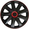 NRM KO254 - Copricerchi Kando, 14 Pollici, 4 Pezzi, Colore: Nero/Rosso