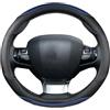 Mtuqvma Coprivolante Per Peugeot 308 2014~2020 II T9 308 SW 308 CC Copertura Volante automobile Fibra Carbonio + Cuoio DELL'UNITÀ Di Elaborazione Accessori Auto Interni Coprivolante Auto(B)