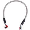Madezz Tubo freno, flessibile olio per freni motociclistico 45 / 90cm, tubo benzina, giunto intrecciato in acciaio inossidabile(Short-Grigio)