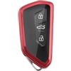 Ruiya Compatibile con 2020-2026 VW Golf 8 8.5 ID.3 ID.4 ID.5 ID.7 Cover Chiavi auto , Chiave in TPU Portachiavi Cover per Chiavi Ricambio Telecomando Custodia Coprichiave Golf 8 Accessori, Rosso