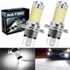 NATGIC H4 9003 HB2 LED fari fendinebbia Xenon bianco 3000LM 3014 SMD 144-EX Chipset con proiettore obiettivo per Auto fendinebbia esterna Fendinebbia 12-24 V (2-Pack)