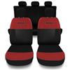 Susy Shop Coprisedili Compatibili Per Panda 2 e 3 Serie Con Logo Ricamato, Set Completo Fodere Auto Anteriori E Posteriori, Lavorazione MADE IN ITALY (ROSSO/NERO, POSTERIORE INTERO)