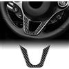 KUNGKIC Copertura per Volante in Fibra di Carbonio con Supporto per Mento, Copertura Decorativa per Interno, Adesivo Compatibile con Mercedes Benz Smart 453 Fortwo Forfour 2016-2024, Nero