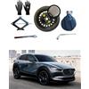 D'ANGELO 1988 Kit Ruotino di Scorta 17 compatibile con Mazda CX-30 (No Bose) con Cric, Chiave, Guanti e Sacca 125/80R17