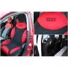 Italfodere - Coppia Coprisedili Anteriori Compatibili con Fiat 500X - Cotone Accoppiato - Fatti a Mano - Eleganti e Resistenti - Accessori Auto Interno - Rosso/Nero - Made in Italy