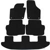 J&J AUTOMOTIVE Tappetini in Tessuto per Volkswagen Sharan 2 Dal 2010, Set da 4 Pezzi Anteriori e Posteriori, di Velluto su Misura, Antiscivolo, Colore Nero