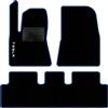 QUEMAR Tappetini Auto compatibili con Tesla Model 3 dal 2017 anche Highland/Kit Tappeti Moquette e Gomma su Misura (Set 2 Anter.+1 Poster.)/Ricami e Colori Personalizzati (Bordo Blu, 1 Ricamo)