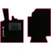 QUEMAR Tappetini Auto compatibili con Smart Fortwo W451 2007-2014 / Kit Tappeti in Moquette e Gomma su Misura (Set 2 Anteriori) / Ricami e Colori Personalizzati (1 Ricamo, Bordo Rosa)