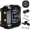 Generic Tyre Pressure Alarm System - LCD Motorcycle Detector, Waterproof External Sensor, Real-Time Temperature Pressure Monitoring, Durablee Riding Gadget | Scooter Bike Commuting, Road Safety Tool, Touring