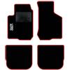 QUEMAR Tappetini Auto compatibili con Audi A3 8L 1996-2003 / Kit Tappeti in Moquette e Gomma su Misura (Set 2 Anteriori + 2 Posteriori)/ Ricami e Colori Personalizzati (Bordo Rosso, 1 Ricamo)