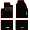 QUEMAR Tappetini Auto per Panda II 2003-2011, Bordo Rosso, 4 Ricami | Kit Tappeti Moquette e Gomma su Misura / Set 2 Anteriori + 2 Posteriori / Ricami e Colori Personalizzati / Antiscivolo