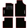 QUEMAR Tappetini Auto compatibili con 595 ABTH e 500 ABTH dal 2007/ Kit Tappeti Moquette e Gomma su Misura/Set 2 Anter.+ 2 Poster./Ricami e Colori Personalizzati (2 Ricami, Bordo Rosso)